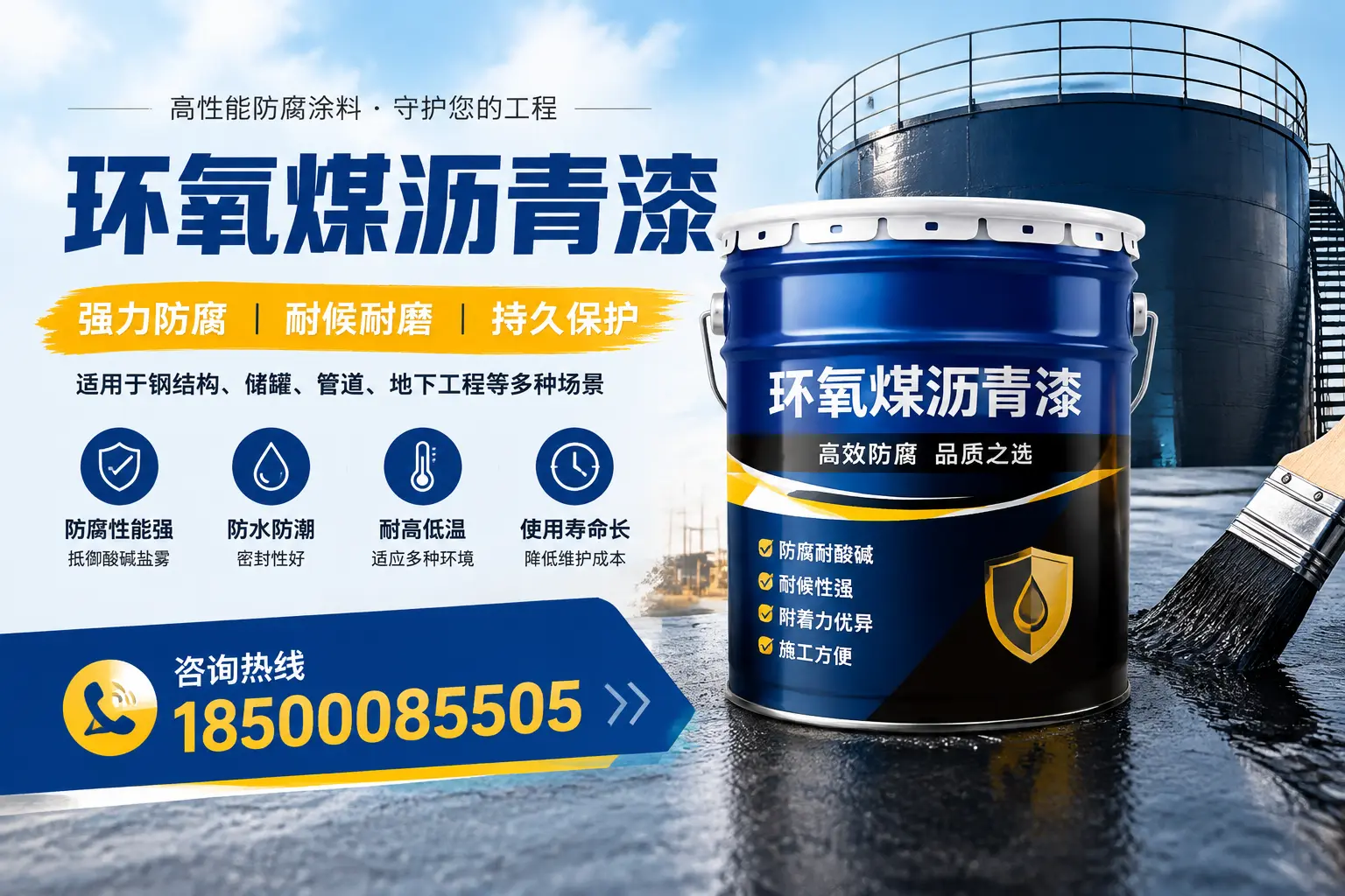 环氧煤沥青漆在工业中的应用，乐东企业的选择
